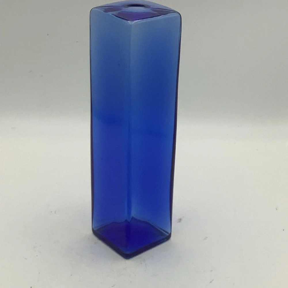 Cobalt Blue Glass Square Shaped Vase